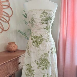 Vintage Y2K Floral Garden 50s Style Strapless Ethereal Fairy Dress